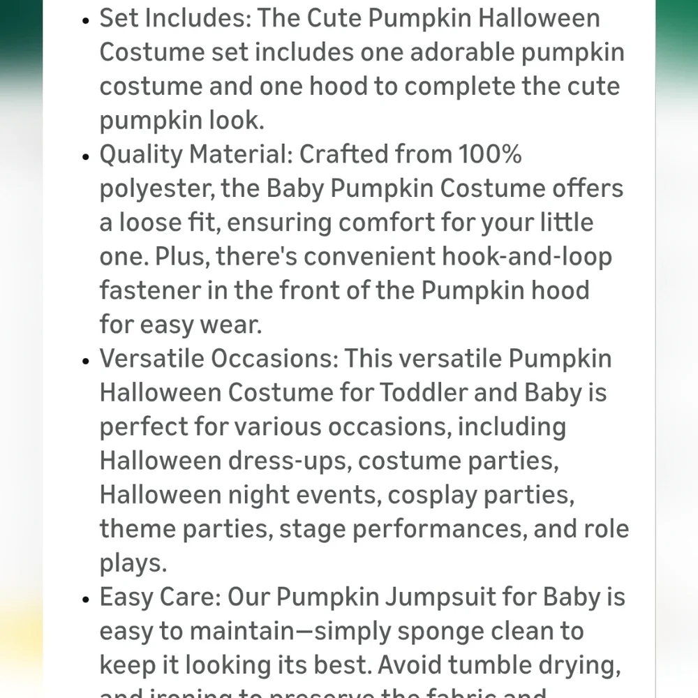 Spooktacular Creations Pumpkin Halloween Costume for Baby Size 12-18 Months New